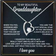 1pc Fashionable Minimalist Delicate Chain 'To My Beautiful Granddaughter' Hollow Heart Pendant Necklace With Inlaid Drill, Women's Necklace, Gift For Holidays - 2832-202 - View 1