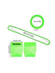 Forever & Moment 9PCS 80s Costume Accessories For Women, Fishnet Gloves Bracelet Necklace Party Supplies Costume Set Prom