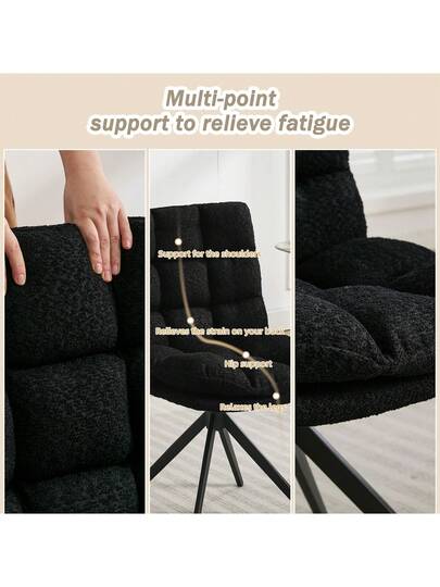 Dining Stoel Piece Set, Multi Fabric Upholstered Chairs, Swivel Removable Kitchen Chairs Room, Kitchen, Living Room view 4