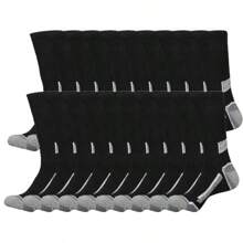 20/30 Pairs Of Long Socks For Men In Autumn And Winter, As Well As Autumn Sports Socks For Men - 20雙-黑色 - 查看 1