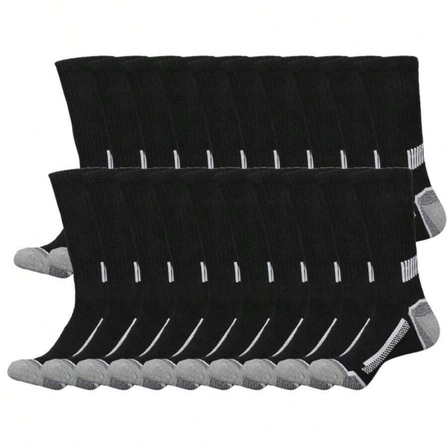 20/30 Pairs Of Long Socks For Men In Autumn And Winter, As Well As Autumn Sports Socks For Men - 20雙-黑色 - 查看 1