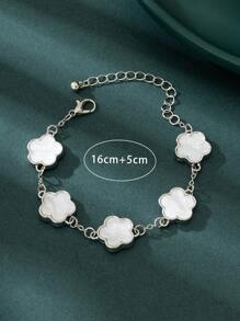1 pièce Bracelet femme design trefle rétro en métal, cadeau de mariage Saint-Valentin