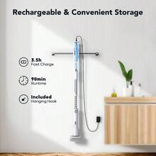 Máy chà sàn điện Voweek Spin Scrubber với 4 đầu bàn chải thay thế cho sàn nhà bếp phòng tắm - trắng - Xem 7