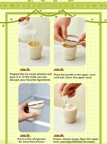 1pc Summer Ice Cream Cups - Silicone, Freezable & Oven Safe Dessert Containers - Multicolor - View 6