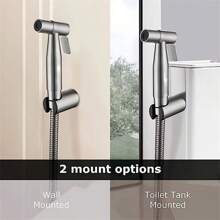 Set de ducha de alta presión de acero inoxidable de 3 piezas con pistola rociadora manual y accesorio de bidé - Accesorios de baño para una limpieza y comodidad mejorada. Set de pistola rociadora para inodoro y ducha presurizada, adecuada para baño, inodoro, exterior, etc. ¡Fácil de limpiar! Adecuada para alimentos y cocinas, utensilios de cocina y herramientas de cocina y viaje.