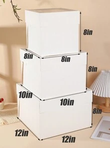 1/3 Hộp Bánh Cao Có Cửa Sổ Với 3 Kích Cỡ: 12 10 8 Inch, Hộp Bánh Hộp Đựng Dùng Một Lần Hộp Đựng Lấy Ra, Các Tông Lớn Màu Trắng Hộp Đựng Bánh Lấy Ra Có Nắp Đậy, Hộp Cho Ngày Lễ Tình Nhân, Đám Cưới, Sinh Nhật, Đồ Dùng Học Tập Tiệc Túi Thực Phẩm Thực Phẩm Hộp thích hợp cho bánh quy sô cô la kẹo, v.v. - trắng - Xem 2