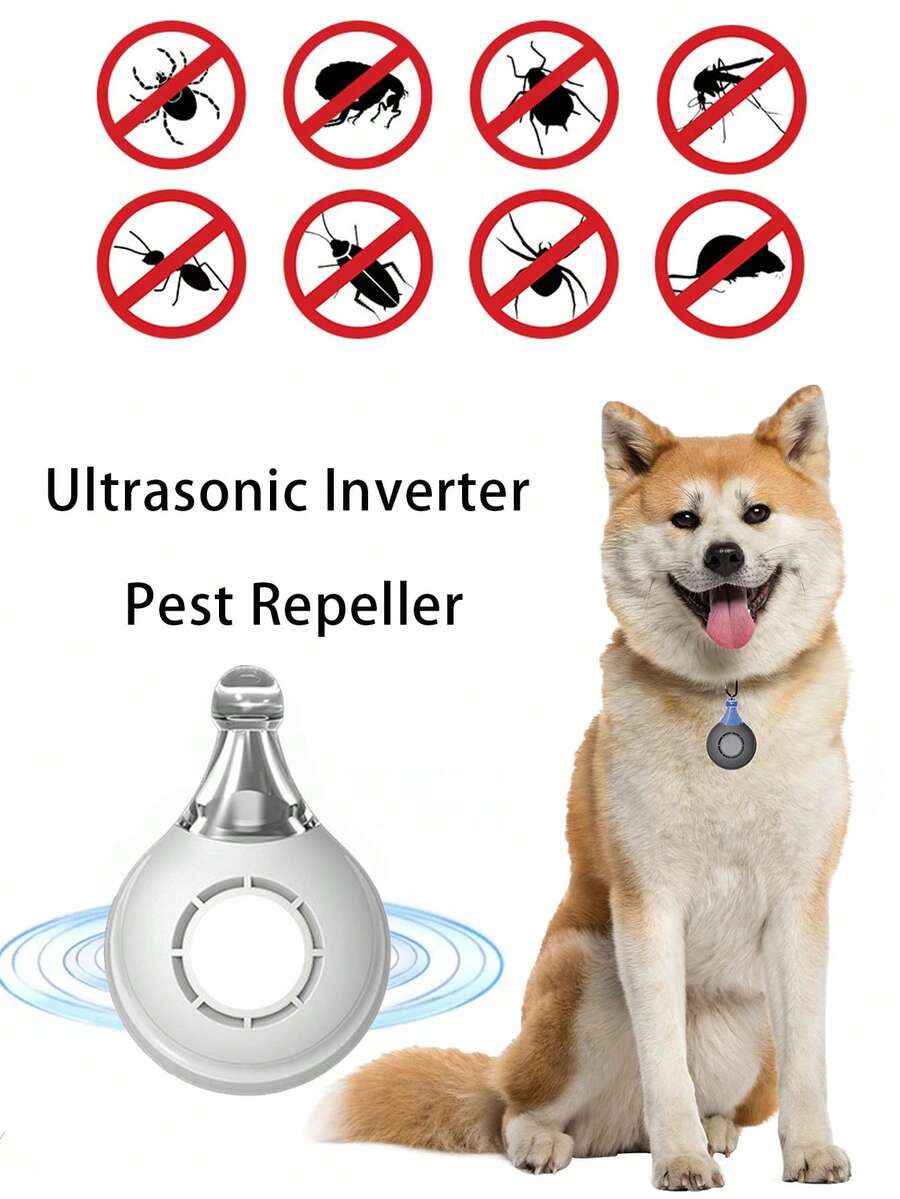 Outdoor Portable Ultrasonic Mosquito Repeller Pet Insect Repeller USB Rechargeable Pest Repeller 19.5-135KHZ Frequency Conversion Ultrasonic - White - View 1