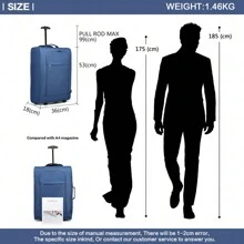 20 Inch Cabin Approved Carry-On Luggage - Lightweight 2-Wheel Soft Shell Trolley Bag For Men And Women - Royal Blue - View 4