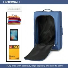 20 Inch Cabin Approved Carry-On Luggage - Lightweight 2-Wheel Soft Shell Trolley Bag For Men And Women - Royal Blue - View 6