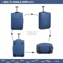 20 Inch Cabin Approved Carry-On Luggage - Lightweight 2-Wheel Soft Shell Trolley Bag For Men And Women - Royal Blue - View 2