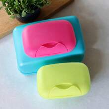 1/2/3/4 件便携式香皂收纳盒，带盖旅行香皂盒，糖果色香皂盒，厨房和浴室收纳用品家居浴室装饰秋季装饰返校 - 玫瑰紅 - 查看 10