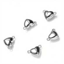 5 pares de cierres magnéticos con forma de corazón de color negro y blanco para hacer pulseras y collares bricolaje, para el Día de San Valentín
