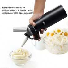 Garrafa Sifão Chantilly Gourmet Profissional 500ml 3 Bicos - Preto - Visão 5