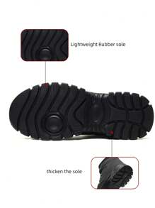 新款時尚多色易穿戴安全鞋，具防砸、防刺穿鋼頭保護，適用於戶外活動 - 黑色 - 查看 7