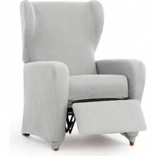 Eysa Wing Chair Cover Elastic Jacquard Fabric Extra Soft Touch - Wing Chair Cover Protection And Style For Your Home 100% Made In Spain - 淺灰色 - 查看 1