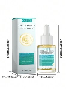 Hairstreaq 膠原蛋白緊實身體油：全身提拉、緊緻、收緊肌膚 - 30ml/1 FL.OZ. - 非油膩，吸收迅速的配方 - 平滑，水潤和光彩煥發的肌膚 - 適用於所有膚質 - 無香味 - 包含甘油和煙酰胺 - 黃色 - 查看 5