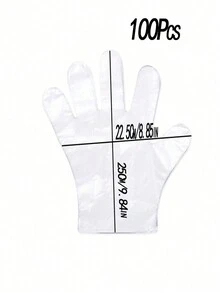 100/300Pcs Plastic Disposable Gloves For Cooking, Meal Prep, Kitchen, BBQ, Cleaning, Restaurant Service, Crafts Making - Multicolor - View 2