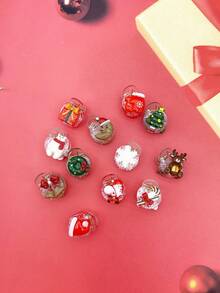 12 chiếc kẹp tóc mini trong suốt hình ông già Noel, tuần lộc, bông tuyết, kẹo, cây thông Noel, chuông, mũ, tất, quà tặng, ngôi sao, mặt trăng cho phụ nữ - Nhiều màu - Xem 3