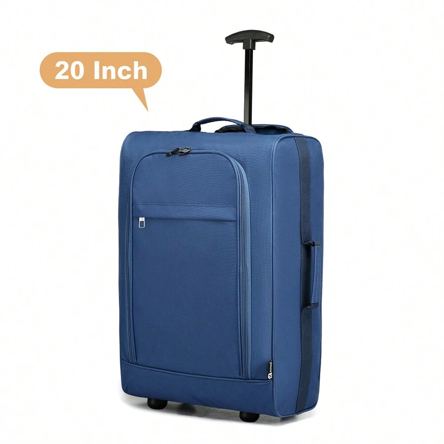 20 Inch Cabin Approved Carry-On Luggage - Lightweight 2-Wheel Soft Shell Trolley Bag For Men And Women - Royal Blue - View 1