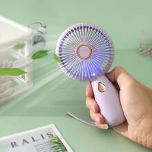 AOYI Mini ventilateur à main, ventilateur personnel de voyage, ventilateur électrique rechargeable à 3 vitesses avec mode d'éclairage, ventilateur portable d'été pour les cils, ventilateur de bureau à piles pour la plage, les vacances, la maison, l'école, le bureau, les déplacements, l'extérieur