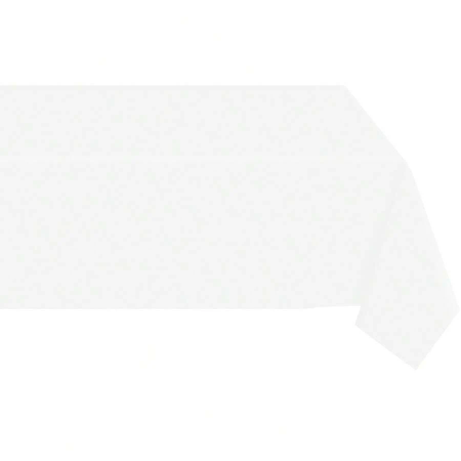 1 Pack Disposable Pastel Color Tablecloth, Plastic Table Cover, 54in X 72in / 137 X 183cm Rectangle Table Cover For Party Supplies Wedding Birthday Home Table Decorations, Christmas - White - View 1