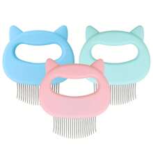 宠物美容刷，适用于长毛和短毛狗和猫，除毛工具 - 彩色 - 查看 2