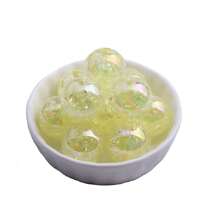 彩色風格20mm 10入組散珠環，亞克力繪畫彩虹迪斯可銀箔爆裂水晶磚珠，適用於粗鍊項鍊、珠寶設計