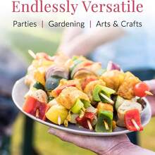 50/90入組一次性竹籤，天然竹製（90入組，2.5mm和3.0mm直徑/50入組，3.5mm和4.0mm直徑），適用於燒烤，開胃菜，水果，雞尾酒，烤肉串，巧克力噴泉，廚房，手工藝品和派對 - 彩色 - 查看 7