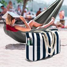 Women's Large Waterproof Beach Tote Bag With Zipper, Suitable For Beach, Swimming Pool. Bag Is Sandproof. Random Pattern.