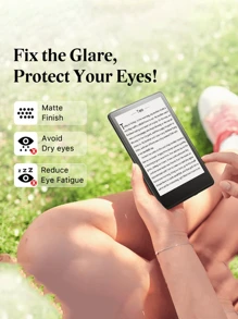 Apple [4 In 1] 1pc Transparent Protective Case And 3pcs Screen Protector For Kindle, Full Coverage Clear Case Anti Fall, Silicon Soft Shell / Anti-Glare Matte Soft PET Film, Eye Protection Shield For Reading Anti-Scratch