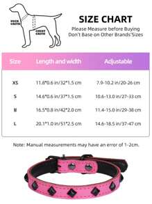 CP616 Super Cool Bite-Resistant Leather Pet Collar With Row Of Rivets, Dog Collar - Black - View 2