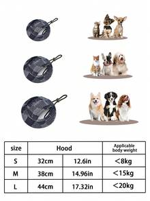 BLACKPUPPY 夏季可調式寵物遮陽帽，狗狗漁夫帽，帶遮陽板的寵物帽 - 黑色 - 查看 6