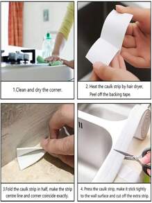 1 Rolo de Fita Decorativa de PVC para Vedação com 3,2m de Comprimento, Fita Adesiva Decorativa, Usada para Acessórios de Cozinha, Vedação de Chuveiro e Banheira, Fita Vedante, Adesivo de Parede Impermeável Autocolante, Fita para Borda de Pia (2,2cm/0,87 polegadas), Papel de Parede Impermeável, para Decoração de Sala de Estar, Decoração de Dormitório, Suprimentos de Volta às Aulas, Decoração de Halloween, Adesivos, Decalque de Parede, Decalque de Vinil para Decorações Domésticas, Itens de Decoração de Primavera para Renovar sua Casa, Adesivos de Decoração Rama