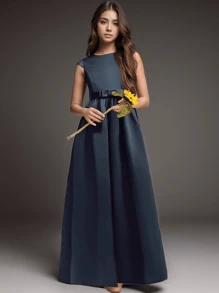 Teen Girl Blue Long Dress Formal Dress For Birthday Parties And Performances