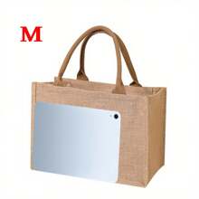 Solid Color Linen Ladies Tote Bag Daily Carry Large Capacity Shopping Party Handbag Burlap Bag, Beach Essentials, Summer Women Bag,Perfect For Travel, Vacation, Holiday & Beach