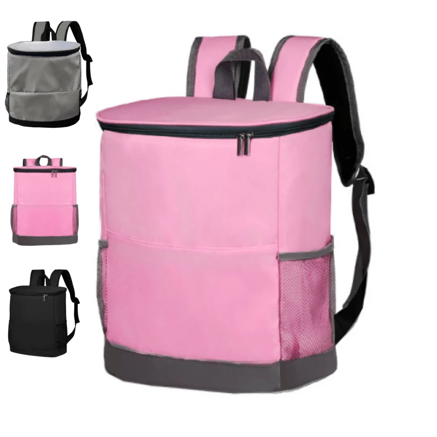 冷藏背包可容納30罐，可攜式防漏防熱隔熱背包防水軟面冷藏袋，適用於戶外旅行海灘露營野餐 - 彩色 - 查看 1