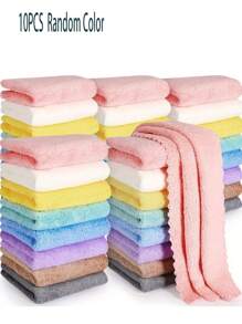 5pcs/10pcs/20pcs/30pcs Random Color Solid Hand Towels (9.4 In*9.4 In), Soft Absorbent Hand Towel For Home, Bathroom, Multi-Purpose Towels For Washing Dishes, Drying Hands Home Bathroom Decor Fall Decor Back To School
