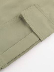1 pieza Pantalones de carga para chicos adolescentes casuales para exteriores con bolsillos, primavera y otoño - Verde militar - Ver 7