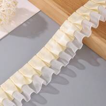 4cm Double Layered Pleated Polyester Sheer Organza Clothing Accessory Skirt Hem Sleeve Cuff DIY Dress Frame Lace Flower Edge
