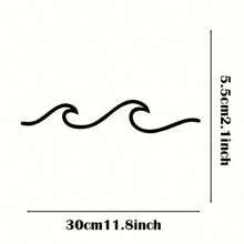 1 szt. Żelazna grafika Ocean Wave Line Art Metalowa ściana do montażu, prosta czarna naklejka dekoracyjna Sea Lover Art Wall Sign, salon sypialnia domowa dekoracja ścienna, prezent