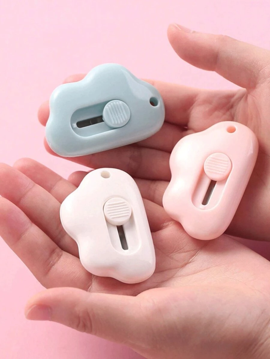 1/2/3 Con Dao Tiện Ích Mini Cloud Cat Mini Có Thể Thu Vào: Hoàn hảo cho Đồ thủ công tự làm, Mở thư và Cắt hộp nhỏ! - trắng - Xem 1