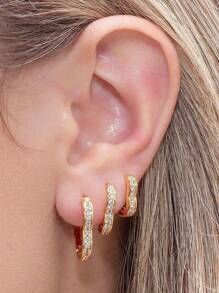 Women Hoop Earrings - Gold - View 2