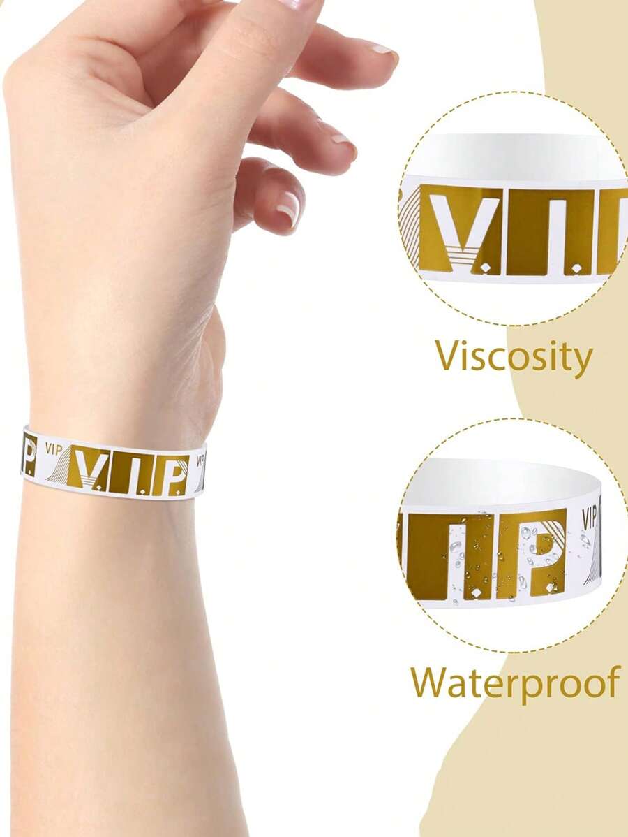 50/100pcs VIP Wristbands For Customers Waterproof Paper Bracelets ...