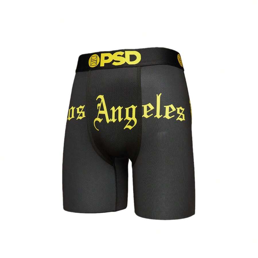 PSD LA Old English Boxer Briefs Black/Yellow Underwear 121180007S