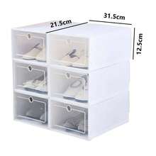 12/20/24pcs Shoe Box Storage Case Plastic Boxes Transparent Stackable Shoe Display,The Shoes Storage Box Is Stackable, Shoe Racks For Closets, Entryway Shoe Rack, Under Clothing Rack, Bed, Storage Cabinet Or Where Ever You Desire. - Blanco - Ver 4