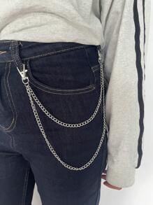 Street 1pc Punk Style Hollow Out Star Decor Pants Chain Women's Multi-Layer Hip-Hop Fashionable Waist Belt Accessory Halloween Summer, School Fall, Autumn, Halloween