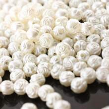 100/400pcs (6-10mm) White Faux Pearl Rose Flower Acrylic Spacer Beads - Handmade Jewelry DIY Bracelet Necklace Mobile Phone Chain Accessories Valentines - One Pack - View 3