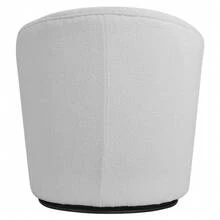 LIVINGANDHOME Living And Home Faux Fur Accent Swivel Chair - White - View 8