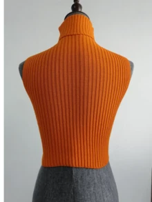 Women Knit Tops - trái cam - Xem 2