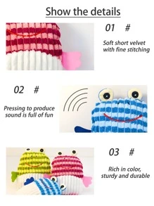 1pc Rainbow Frog Pet Plush Doll, With Sound, Teeth Grinding, Venting, Teeth Cleaning, Companion For Dogs And Cats (Suitable For Pets Only) - Multicolor - View 2